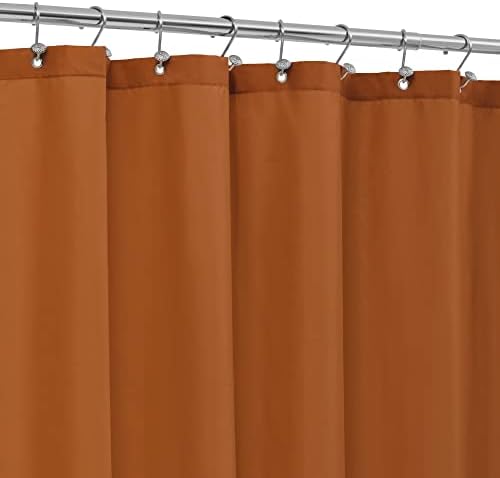 ALYVIA SPRING Extra Long Fabric Shower Curtain or Liner Burnt Orange, 72x84