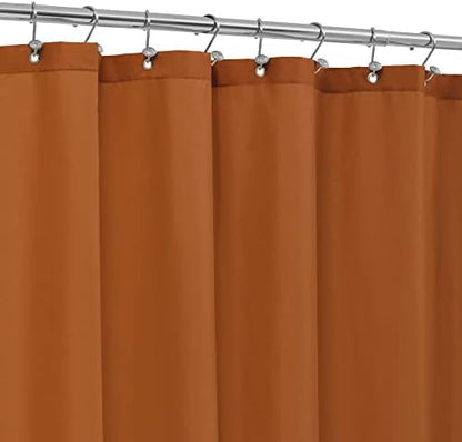 ALYVIA SPRING Extra Long Fabric Shower Curtain or Liner Burnt Orange, 72x84