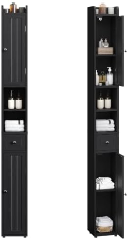 ChooChoo Narrow Bathroom Storage Cabinet with Adjustable Shelves and Drawer
