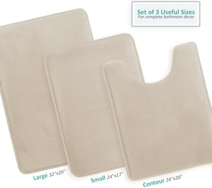 Clara Clark Bathroom Rugs, Velvet Memory Foam Bath Mat, Non-Slip Bath Rugs, Machine Wash, Dries Quickly, Ultra Soft Plush Bath Mats for Bathroom,