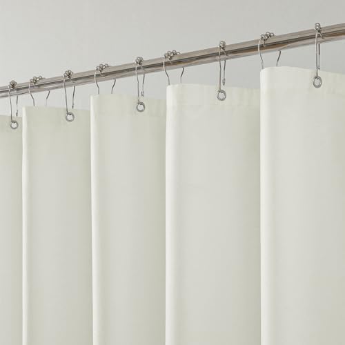 2 Pack Water-Repellent Fabric Shower Curtain Liner, 72x72 Cream