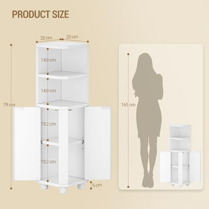 Hzuaneri Corner Cabinet, Small Bathroom Corner Cabinet with Doors