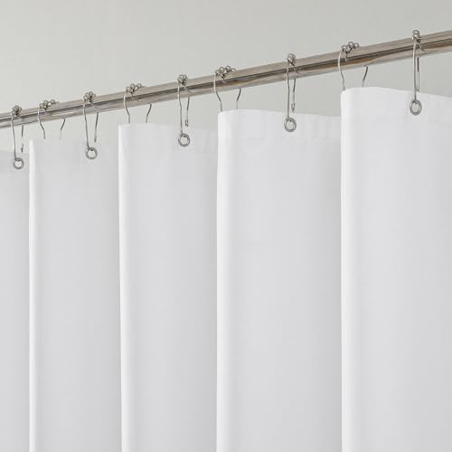 1 Pack Water-Repellent Fabric Shower Curtain Liner, 60x72 White
