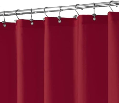 N&Y HOME Fabric Shower Curtain or Liner with Magnets, Red