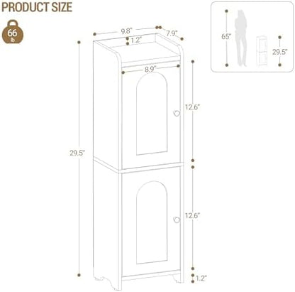 Hzuaneri Bathroom Storage Cabinet, Small Corner Floor Cabinet with 2 Doors