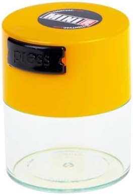 Minivac - 10g to 30 grams Airtight Multi-Use Vacuum Seal Portable Storage Container for Dry Goods, Food, and Herbs - Clear Yellow
