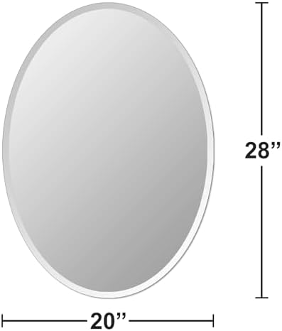 Bathroom Mirror for Over Sink 20" x 28" Oval Frameless Wall Mirror