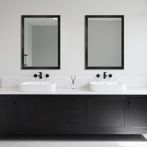 Bathroom Mirror for Over Sink 36x24 Inch Rectangular Wall Mirror, Black