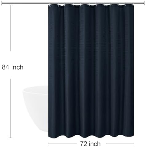Gibelle Extra Long 230GSM Heavy Duty Navy Blue Shower Curtain, 72 x 84