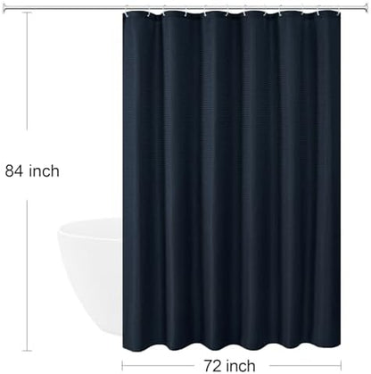 Gibelle Extra Long 230GSM Heavy Duty Navy Blue Shower Curtain, 72 x 84
