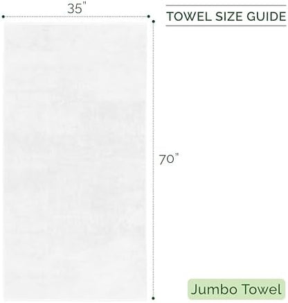 Elegant Comfort 100% Turkish Cotton Corduroy Ribbed Luxury Jumbo Bath Towel Ultra Soft - 35 x 70 Inch - Luxury Spa Premium Hotel Quality Highly Absorbent and Quick Dry Large Bath Towel, White