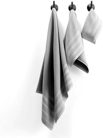 Hearth & Harbor Bath Towels for Bathroom - 100% Ring Spun Cotton Luxury Bathroom Towels - Soft & Highly Absorbent Bath Towels Set, 6 Piece Set, Light Gray