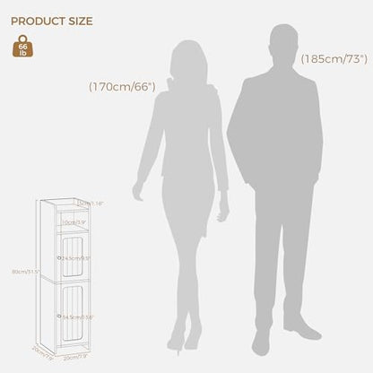 BEWISHOME Small Bathroom Storage Cabinet, 2 Doors Narrow Bathroom Cabinet