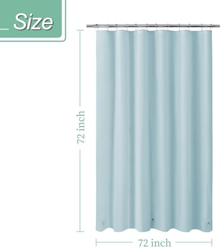 Mrs Awesome Light Blue Shower Curtain Liner with 3 Magnets, 72x72