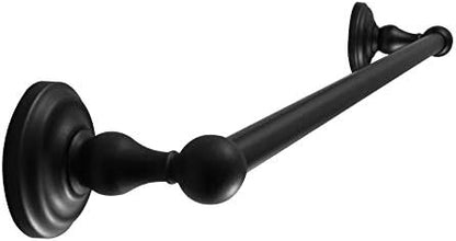 SENTO ROBIKI Black Bathroom Accessories Set, Bath Hardware, Includes Robe Hook, Toilet Paper Holder, Towel Ring, 18” & 24” Towel Bar, Duty Metal Bath Hardware Set Wall Mounted (4-Piece, Matte Black)