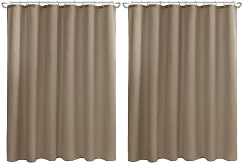 Nasitos Fabric Shower Curtain Liners with Magnets 2 Pack 70X72 Inch White