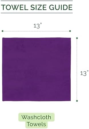 Elegant Comfort 100% Turkish Cotton Corduroy Ribbed Luxury Washcloths 6 Pack Soft 13 x 13 Inch - Higly Absorbent, Durable, Quick Dry, Spa Premium Hotel Quality for Bathroom or Travel, Purple