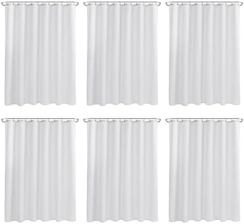 Nasitos Fabric Shower Curtain Liners with Magnets 2 Pack 70X72 Inch White