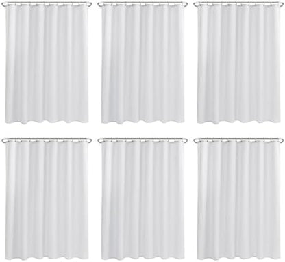 Nasitos Fabric Shower Curtain Liners with Magnets 2 Pack 70X72 Inch White