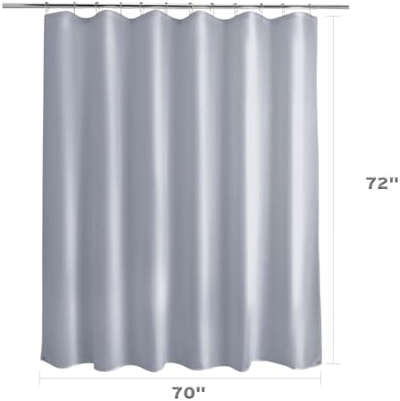 Titanker Fabric Shower Curtain Liner, Gray Shower Curtain Liner with 2 Magnets, 70 x 72 Inches, Cloth Shower Liner Waterproof Polyester, 85GSM, Easy Installation, Machine Washable, Blue Gray