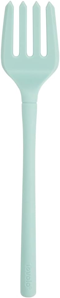 Tovolo Flex Core Silicone Fork Aqua Seafoam Green Large Cooking Fork for Spaghetti Twirling Mixing Shredding, Heat Resistant Silicone Fork Kitchen Utensil, BPA Free Spaghetti Twirling and Cooking Fork