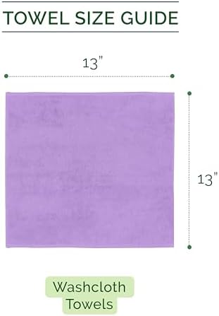 Elegant Comfort 100% Turkish Cotton Corduroy Ribbed Luxury Washcloths 6 Pack Soft 13 x 13 Inch - Higly Absorbent, Durable, Quick Dry, Spa Premium Hotel Quality for Bathroom or Travel, Lilac