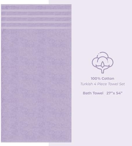 American Soft Linen 100% Cotton Luxury Turkish Towels, 4 PC Bath Towel Set