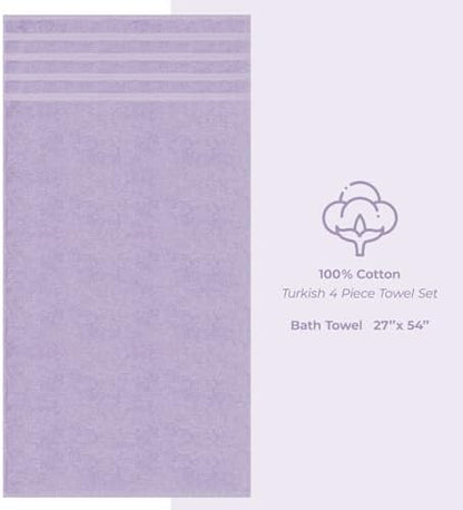 American Soft Linen 100% Cotton Luxury Turkish Towels, 4 PC Bath Towel Set