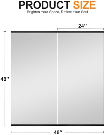 Delma Home Gym Mirror, 48''x24''x2PCS, Large Full Body