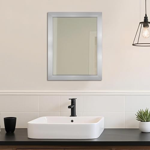 Rectangular Wall Mirror 20x16 Inch Bathroom Mirror for Over Sink, Nickel