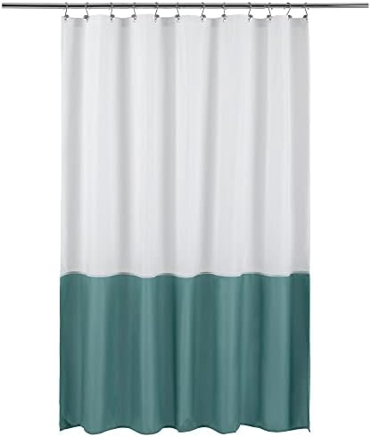 ALYVIA SPRING Waterproof Fabric Shower Curtain or Liner White/Teal, 72x72