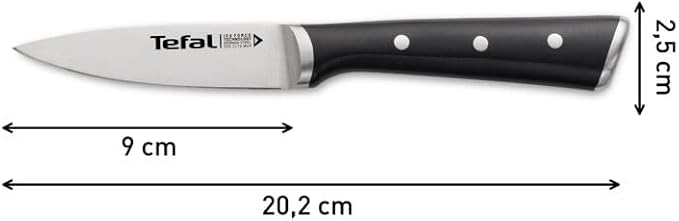 Tefal Ice Force Peeling Knife 9 cm | German Stainless Steel, Ice Force Technology -80 °C, Precise Cutting, Riveted Handle, Corrosion Resistant and Dishwasher Safe