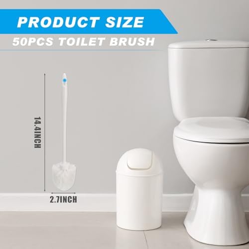 Tioncy 50 Pcs 14.2 Inch Toilet Brushes for Bathroom Bowl Scrubber