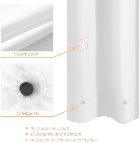 Mrs Awesome White Clawfoot Tub Shower Curtain or Liner 180x70 Extra Wide