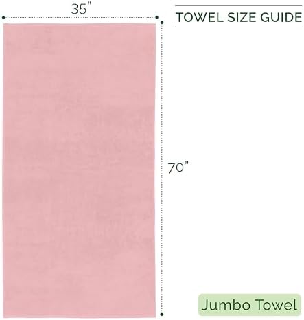 Elegant Comfort 100% Turkish Cotton Corduroy Ribbed Luxury Jumbo Bath Towel Ultra Soft - 35 x 70 Inch - Luxury Spa Premium Hotel Quality Highly Absorbent and Quick Dry Large Bath Towel, Dusty Rose