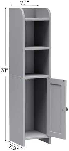 Homhedy Small Bathroom Storage Cabinet, Narrow Toilet Paper Cabinet