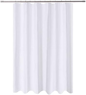 N&Y HOME Fabric Shower Curtain Liner Extra Long 72 x 84 Inches, White