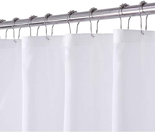 N&Y HOME Fabric Shower Curtain or Liner with Magnets 71x72, White