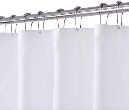 N&Y HOME Fabric Shower Curtain or Liner with Magnets 71x72, White