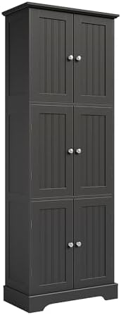 ChooChoo 63.2" Tall Bathroom Storage Cabinet with 6 Doors