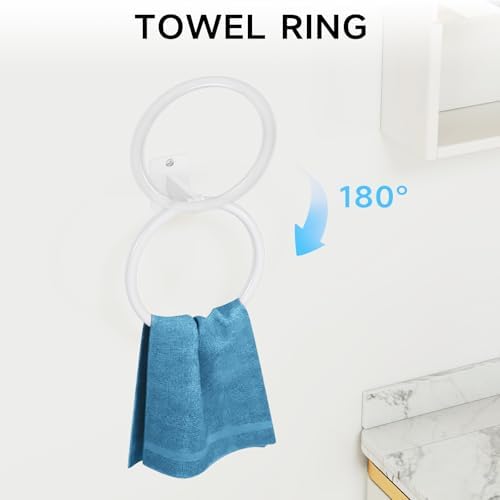 KLJKPA Bathroom Accessories Set, 4-Piece White Bathroom Hardware Set