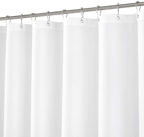 N&Y HOME 108 inch Extra Long Shower Curtain or Liner Fabric, White, 72x108