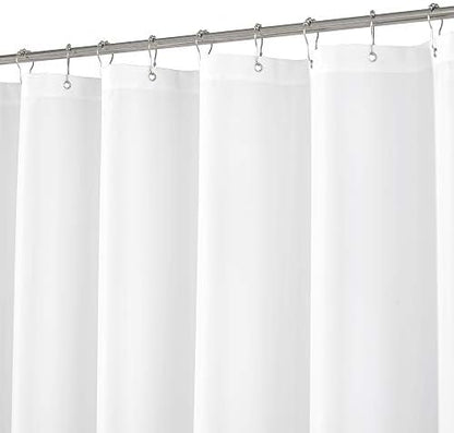 N&Y HOME 108 inch Extra Long Shower Curtain or Liner Fabric, White, 72x108