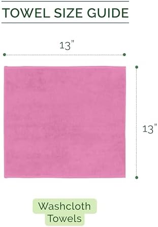 Elegant Comfort 100% Turkish Cotton Corduroy Ribbed Luxury Washcloths 6 Pack Soft 13 x 13 Inch - Higly Absorbent, Durable, Quick Dry, Spa Premium Hotel Quality for Bathroom or Travel, Light Pink