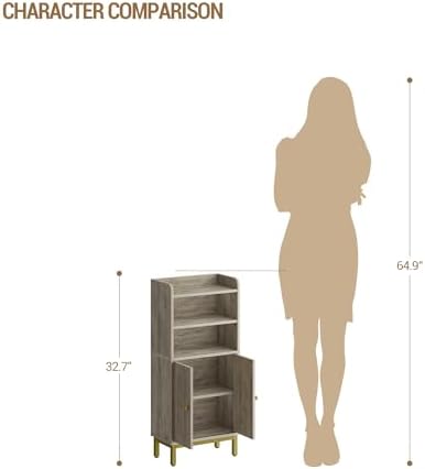 Hzuaneri Bathroom Storage Cabinet, Small Floor Cabinet with 2 Door