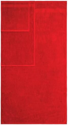 American Veteran Towel, 6 Piece Towel Set for Bathroom, 100% Cotton Turkish Bathroom Towels, 2 Bath Towels 2 Hand Towels 2 Washcloths, Red