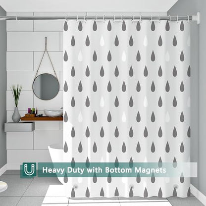 Shower Curtain Liner, 100% Waterproof Peva Shower Curtains with 3 Duty Heavy Bottom Magnets and 12 Rust Proof Grommets, 72x72 Weighted Shower Liner for Shower Stall, Bathtubs