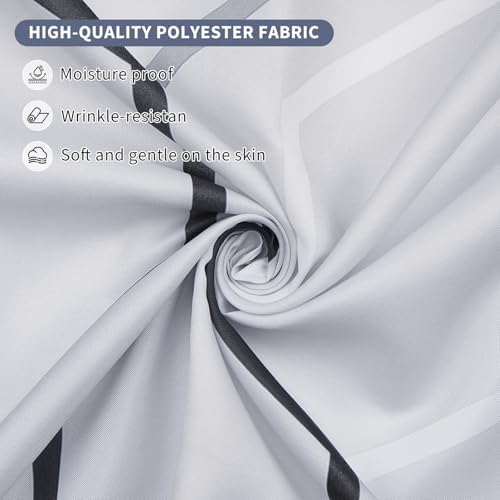 Modern Black and White Hexagon Geometric Shower Curtain, 36"W x 72"L