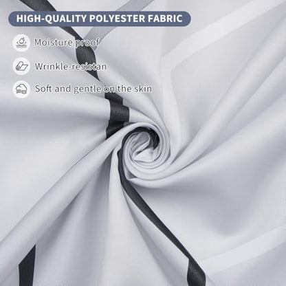 Modern Black and White Hexagon Geometric Shower Curtain, 36"W x 72"L