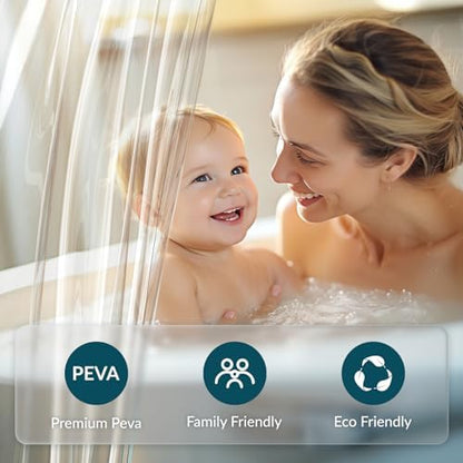 Titanker Shower Curtain Liner 60x72, Clear Plastic Shower Liner Lightweight PEVA Waterproof Shower Curtains for Bathroom with Magnets and Rustproof Grommet Holes